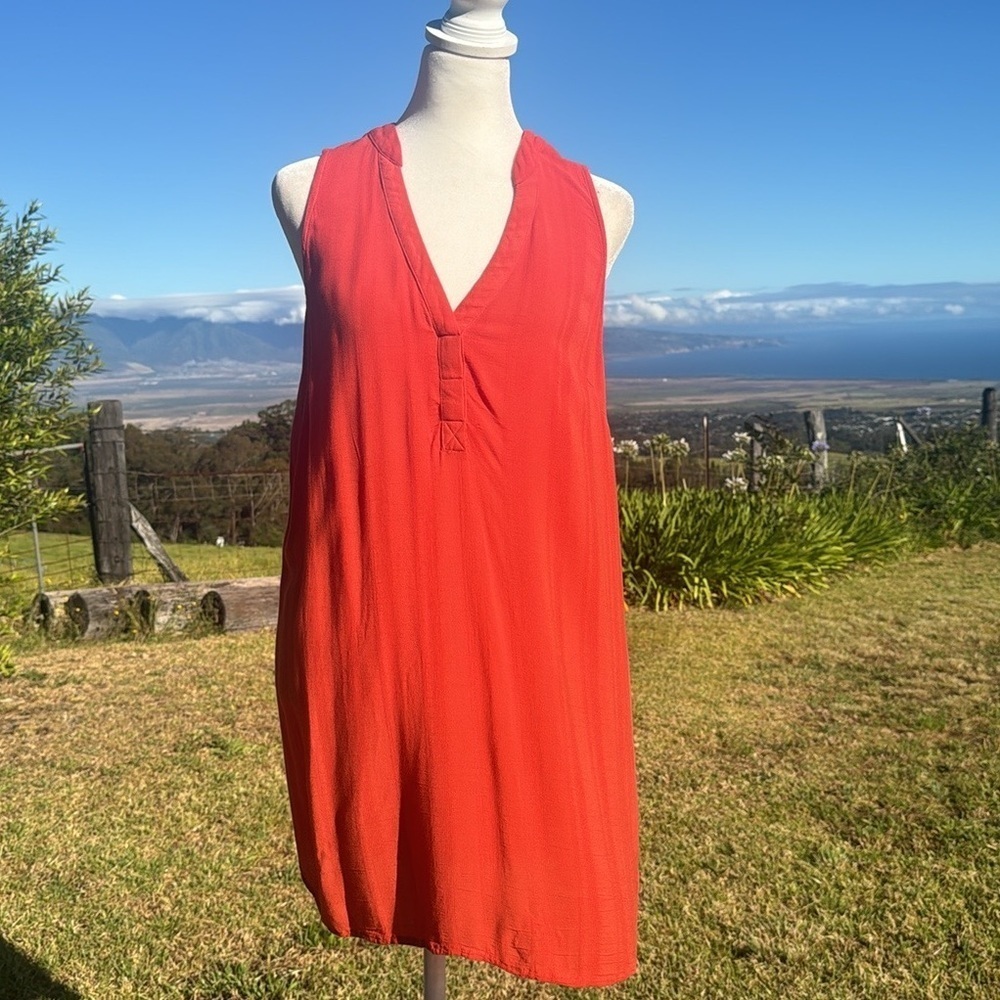 Anthropologie Maeve Orange Sleeveless Tunic Small